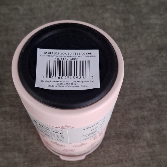 1 DAY SALE Stanley Floral Pink 10 oz Can Cooler NWT No Box - Picture 2 of 8